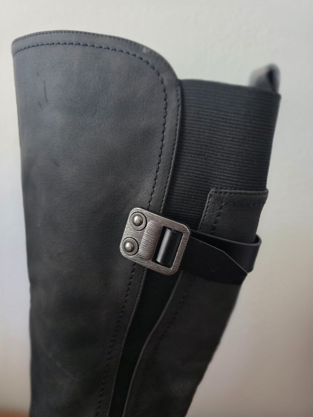 Extreme By Eddie Marc DELILAH Black Knee-High Faux Leather Side-Zip Boots Sz 8 - Picture 8 of 10